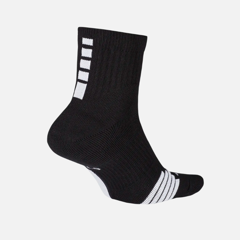 Nike Elite Mid Unisex Basketball Socks -Black/White/White