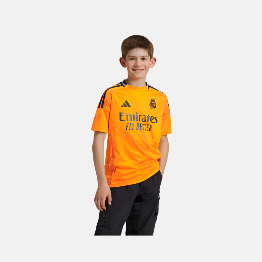 Adidas kids Real Madrid 24/25 Away Kids Boy Football Jersey (7-16Year) -Crew Orange