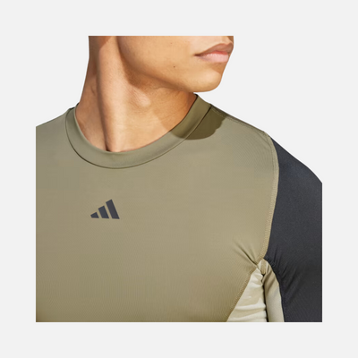 Adidas Techfit Colorblock Training Men's Training Long Sleeve T-shirt -Olive Strata/Olive Strata