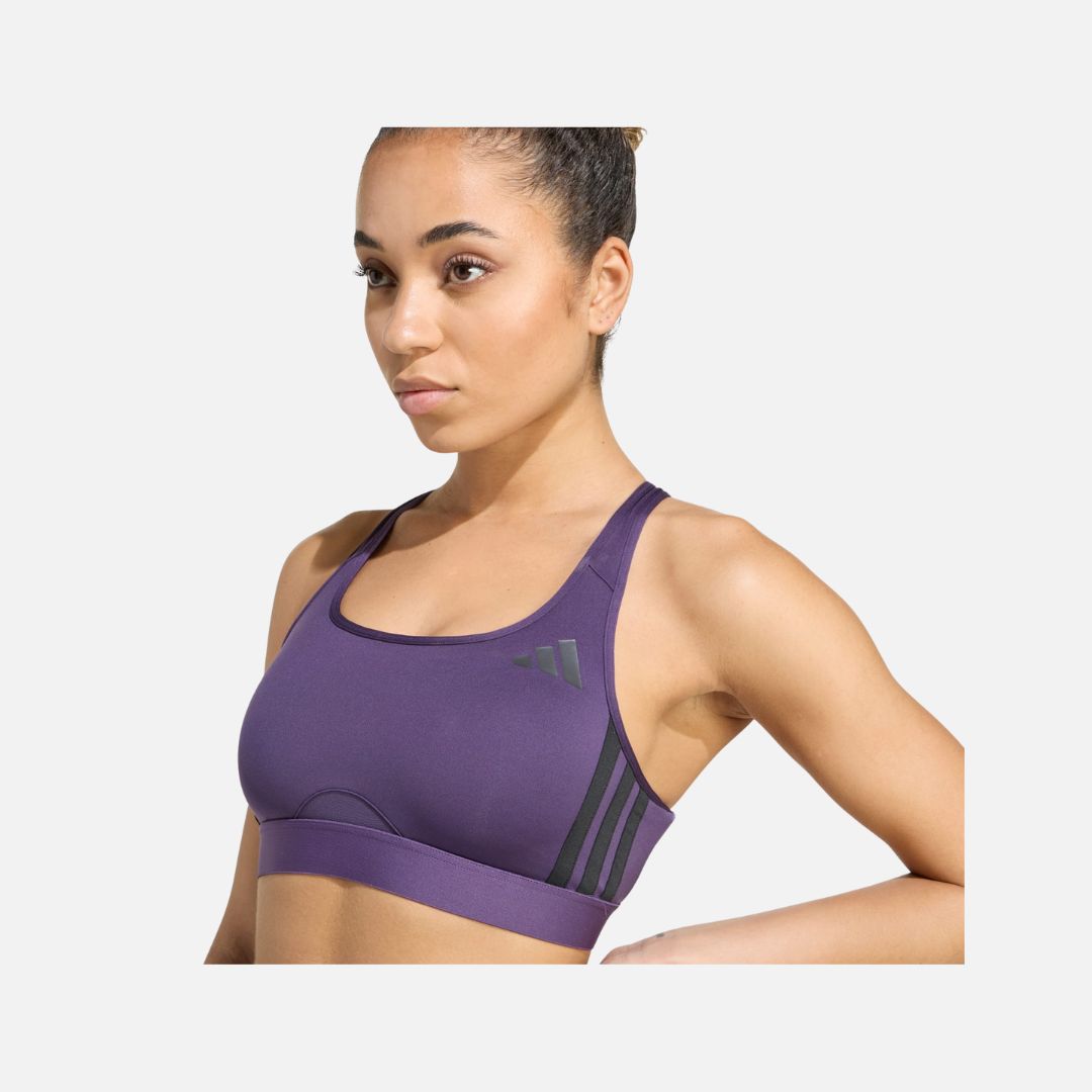 Adidas Powerreact Train Medium-Support 3-Stripes Bra