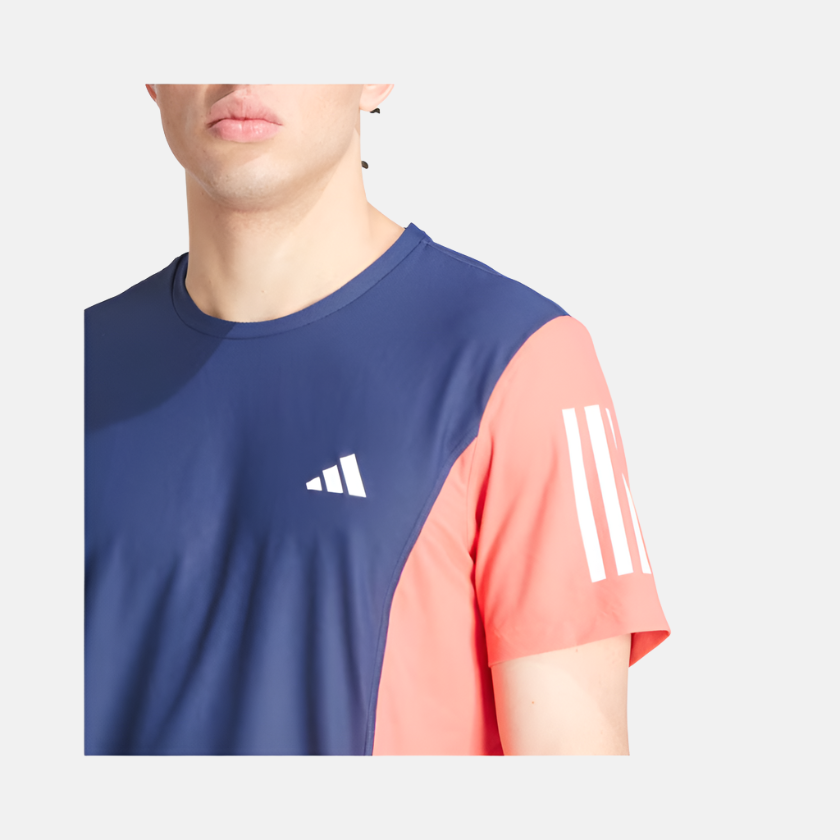 Adidas Own The Run Colorblock Men's Running T-shirt -Dark Blue/Preloved Ink/Preloved Scarlet