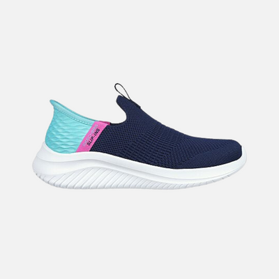 Skechers Slip-ins Ultra Flex 3.0 kids shoes -Fresh Time -Navy/Turquoise