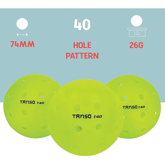 Tanso T40 Pickleball Balls -Light Green