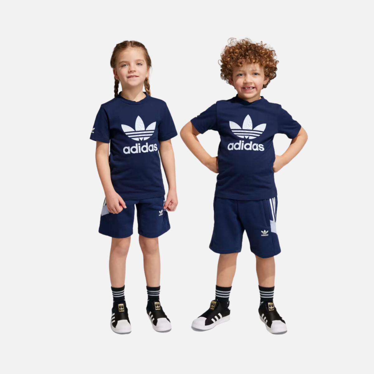 Adidas Rekive Kids Unisex Shorts and T-shirt Set (3-7 Year) -Night Indigo