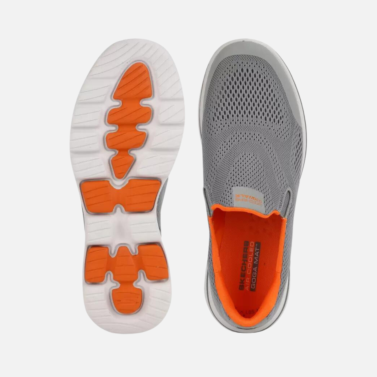 Skechers GO WALK 5 - QUADPLEX Men's Walking Shoes -Grey/Orange