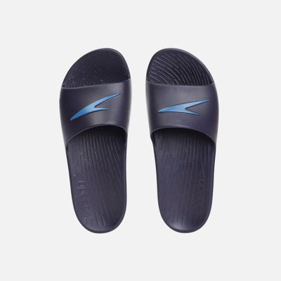 Speedo Men's Single Colour Slides - True Navy & Blue Flame