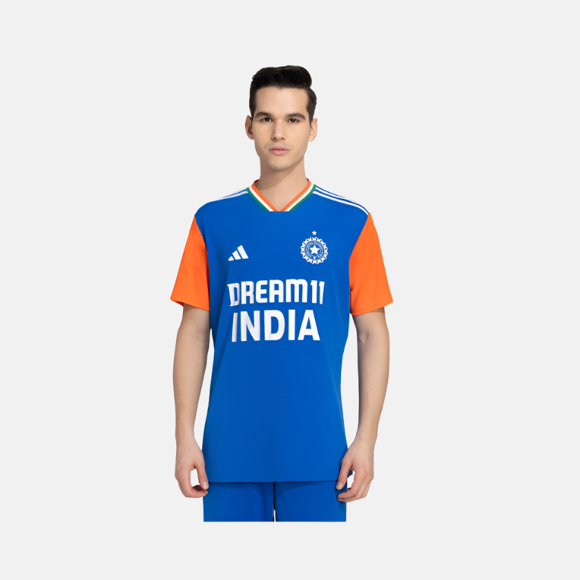 Adidas India Cricket T20 Fan Jersey 2024 -Blue/Orange