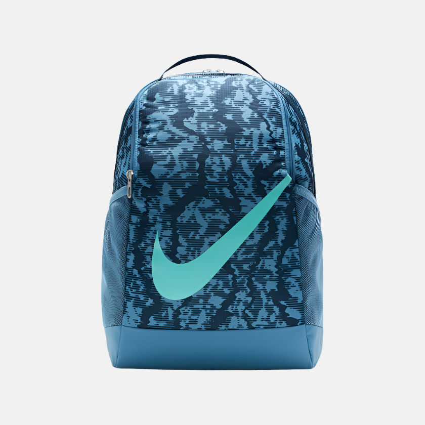 Nike Brasilia Kids' Backpack 18L -Armory Navy/Aegean Storm/Green Frost