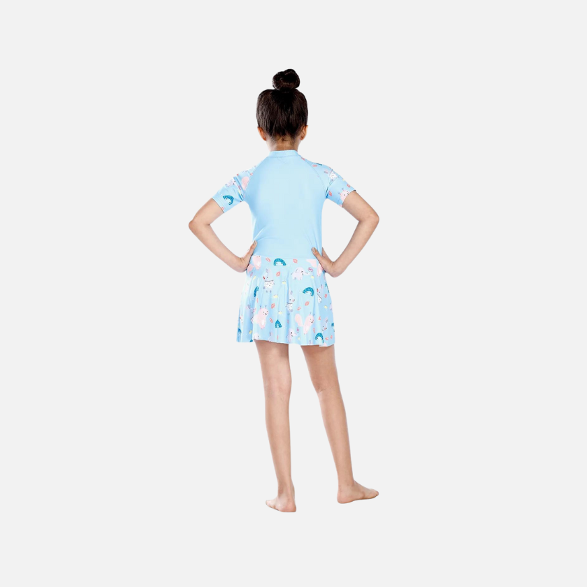 Airavat Ocen Diva Kids Girl Swimming Costume -Light Blue