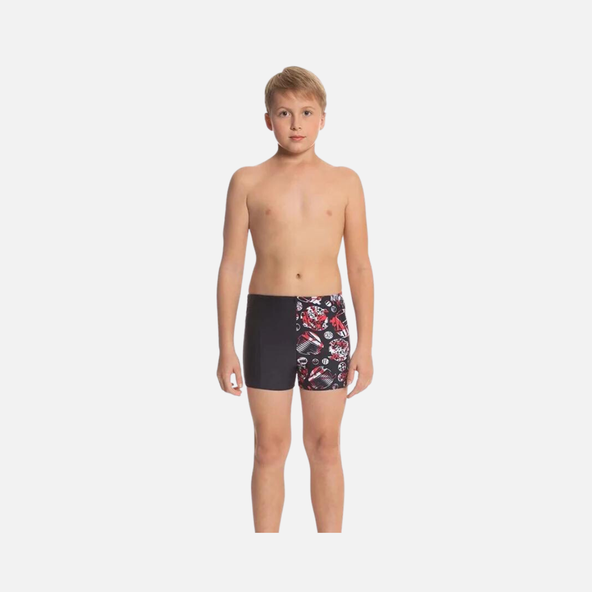 Speedo Glitchamp Allover Aquashort Kids Boy Swimwear -True Navy/Lava Red/White
