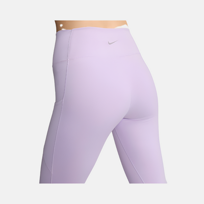 Nike One Women's High-Waisted 7/8 Leggings with Pockets - Lilac Bloom/Black