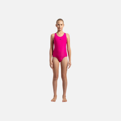 Speedo Girl's Endurance 10 Lycra Racerback Swimwear - Electric Pink & True Navy