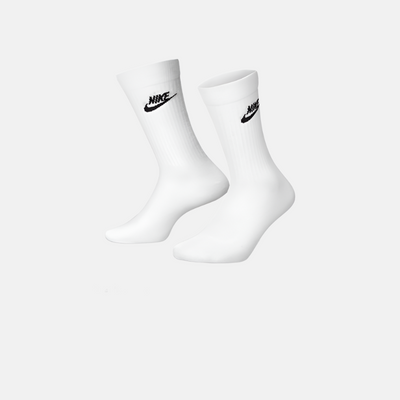 Nike Sportswear Everyday Essential Crew Socks (3 Pairs) -White/Black