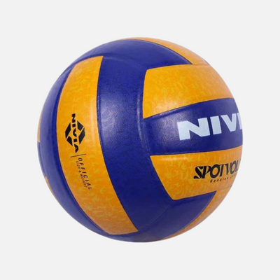 Nivia Leather Pasted Coloured Spot Volley Ball -Yellow/Blue