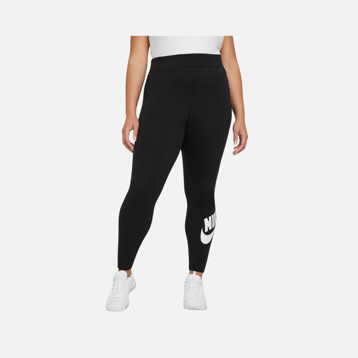 Nike Sportswear Essential Women's High-Waisted Leggings -Black/White