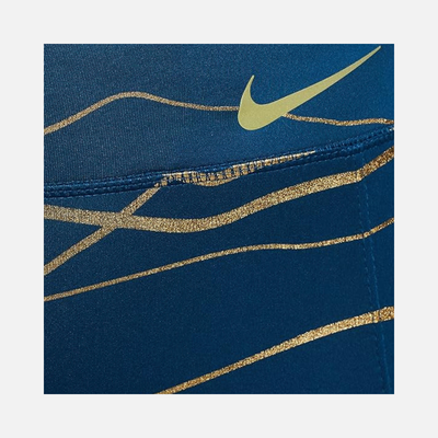Nike Fast Icon Clash Women's Mid-Rise Running Leggings -Blue/Golden