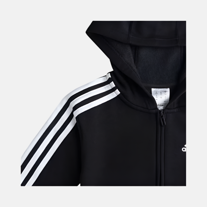 Adidas B 3S FL FZ HD Kids Girl Track Top (5-16Years) -Black