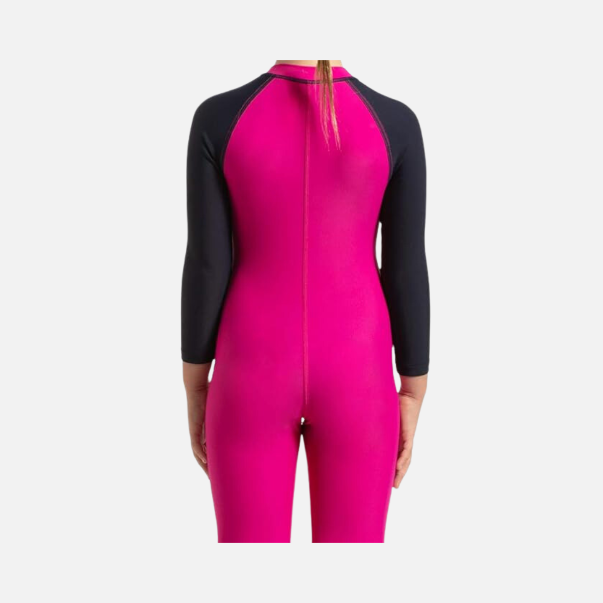 Speedo Color Block All In One Suit For Kids Girl -Electric Pink/True Navy