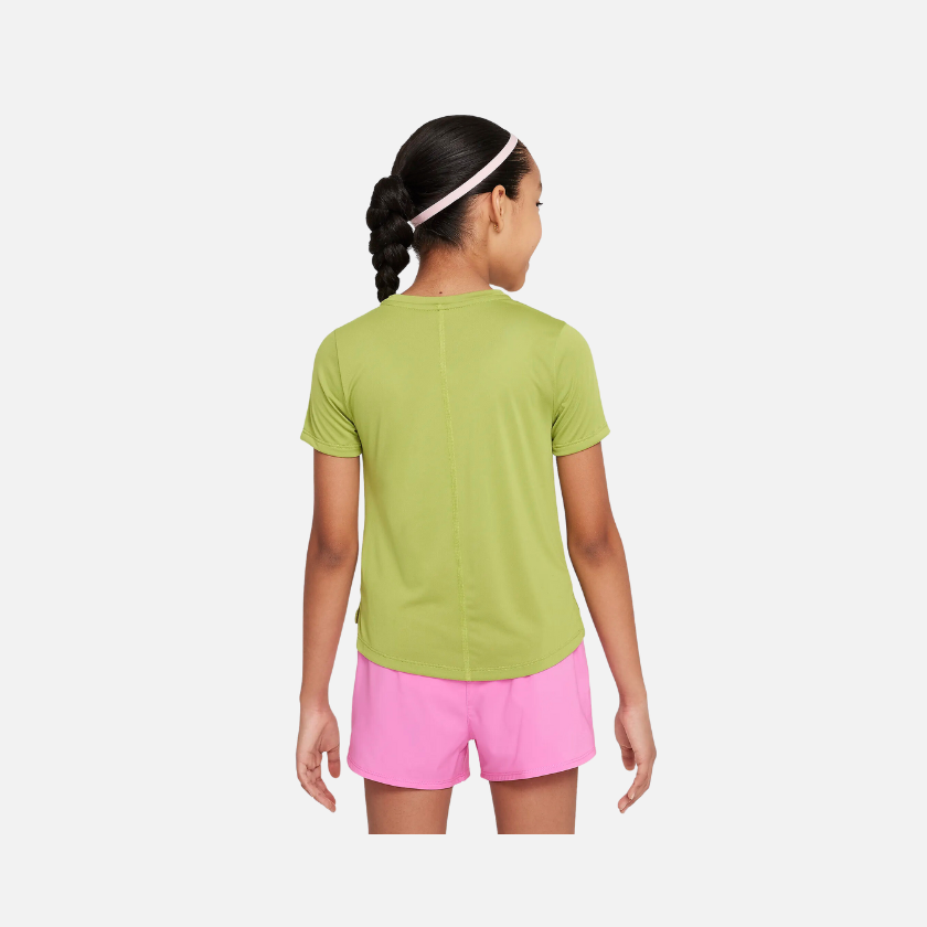 Nike One Older Kids (Girls) Dri-FIT Short-Sleeve Training Top -Pear/White