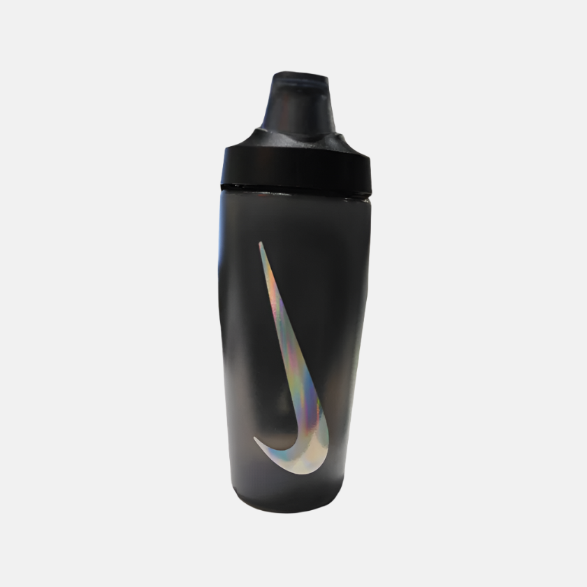 Nike Refuel Bottle Locking Lid 18oz -Anthracite Black/Silver Iridescent