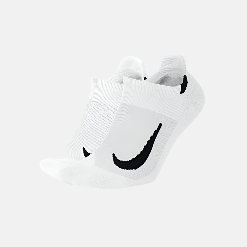 Nike Multiplier Running No-Show Socks 2 Pairs -White/Black