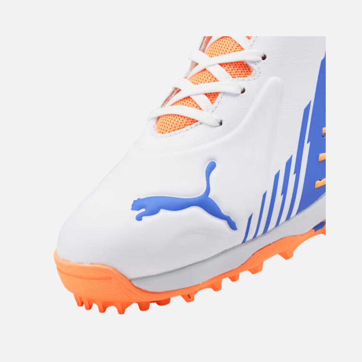 PUMA 22 FH Rubber Unisex Cricket Shoes - White/Bluemazing/Neon Citrus
