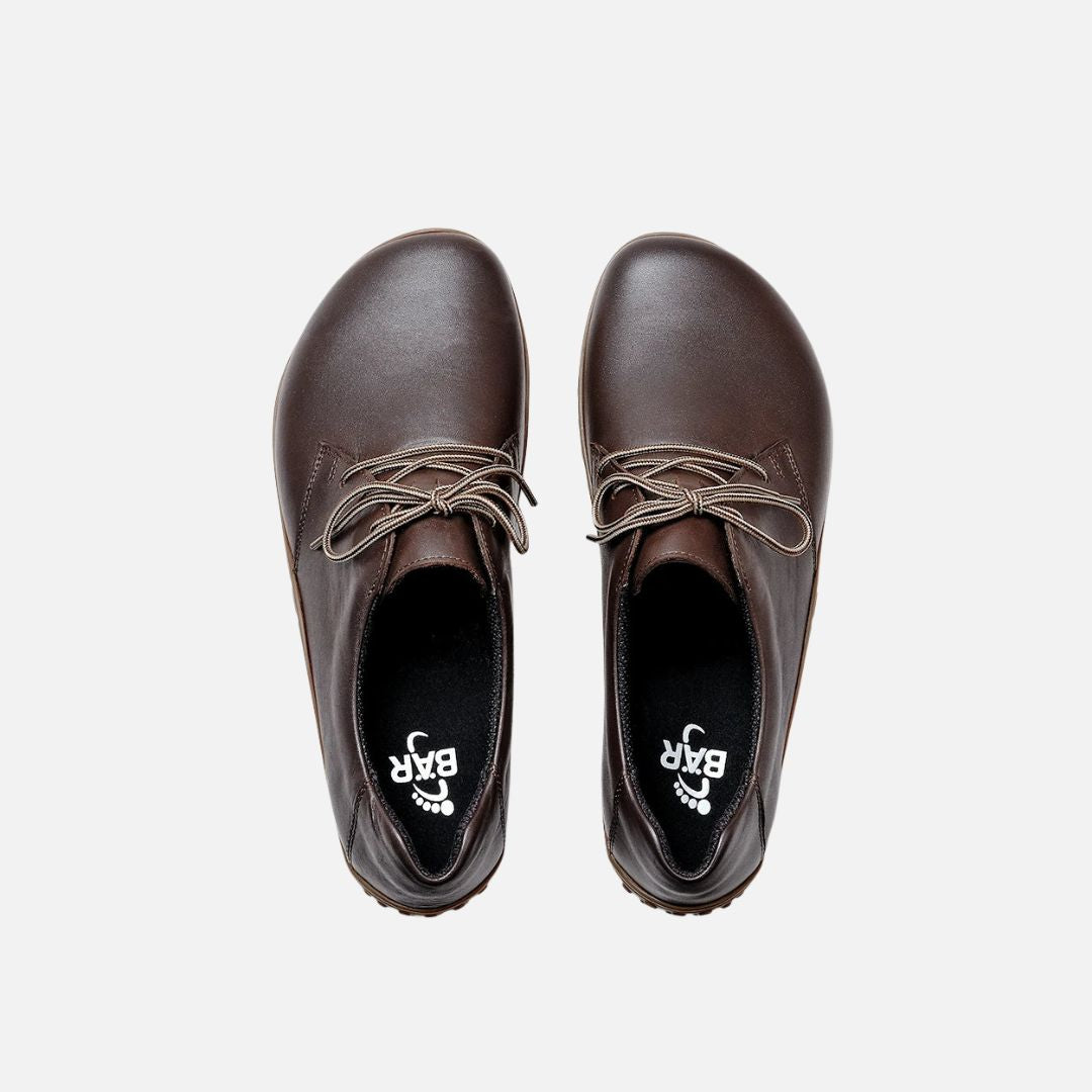 BAR URBN Leder Exekutive unisex Office Barefoot shoes - Dark Brown