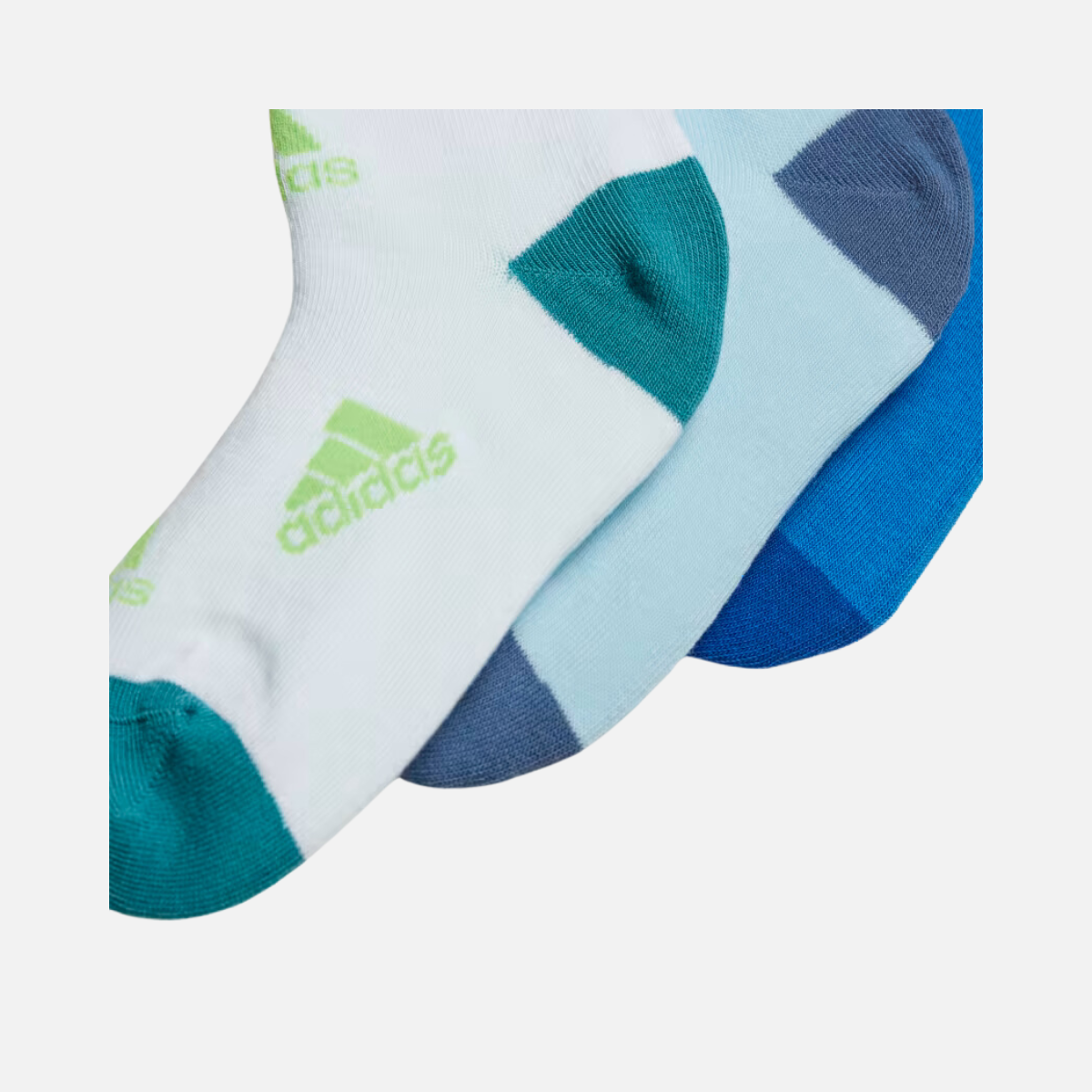 Adidas Kids Unisex 3 Pairs Printed Training Socks -White/Black/Medium Gray Heather