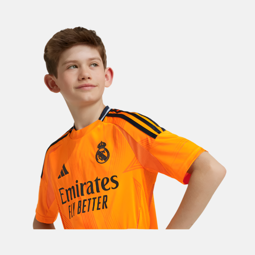 Adidas kids Real Madrid 24/25 Away Kids Boy Football Jersey (7-16Year) -Crew Orange