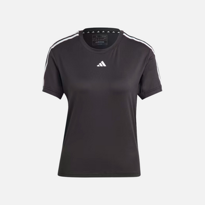 Adidas Aeroready Train Essential 3 stripes Women's Training T-shirt -Black / White