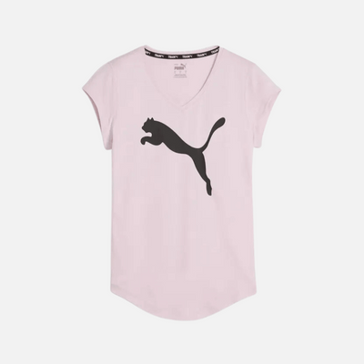 Puma Solid Polyester Round Neck Women's T-Shirt -Grape Mist