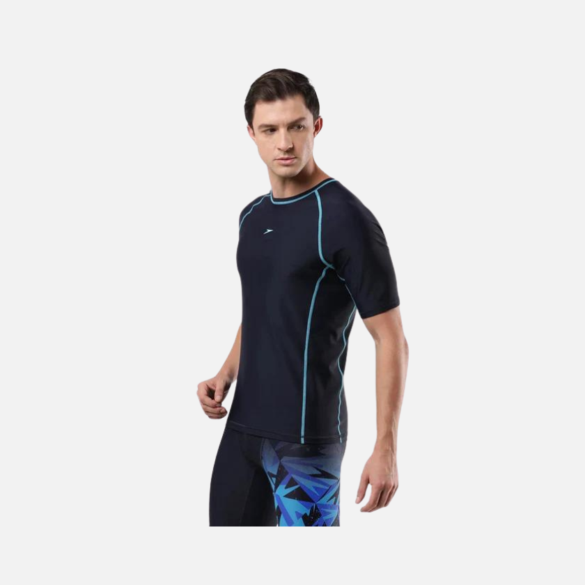 Speedo Adult Men's Swim Active Sun Top -True Navy/Picton Blue