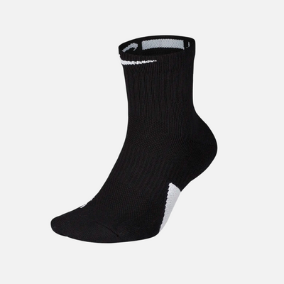 Nike Elite Mid Unisex Basketball Socks -Black/White/White