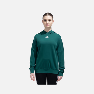 Adidas Dance Loosehd Women's Hooded Sweat -Collegiate Green/White