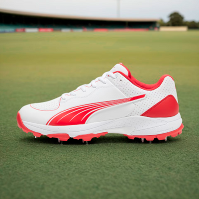 Puma Spike 24.2 Ultralight Cricket Shoes - Puma White/Puma Red