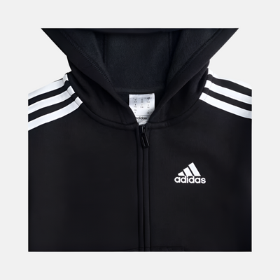 Adidas B 3S FL FZ HD Kids Girl Track Top (5-16Years) -Black