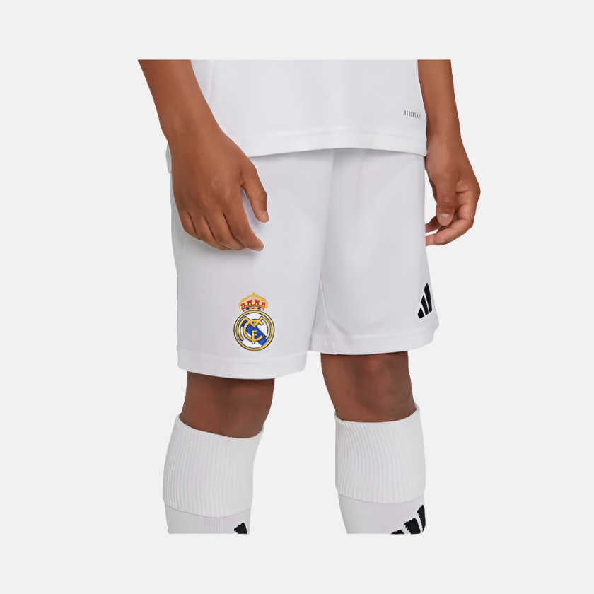 Adidas Real Madrid 24/25 Home Kids Football Shorts (7-16Yeasr) -White