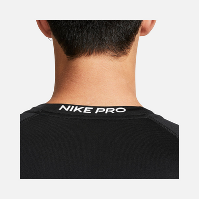 Nike Pro Men's Dri-FIT Tight Short-Sleeve Fitness Top -Black/White