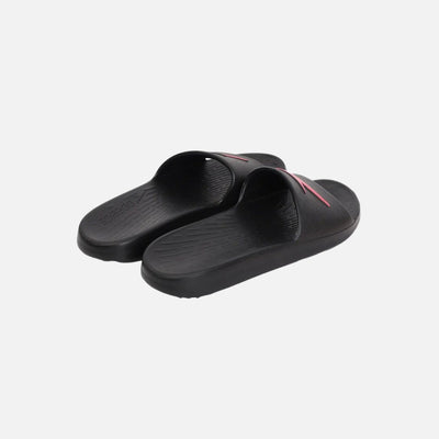 Speedo Women's Single Colour Slides - Black & Raspberry Fill
