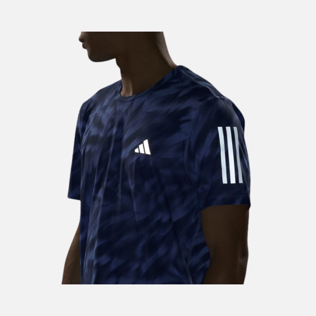 Adidas Own The Run Allover Print Tee - Men