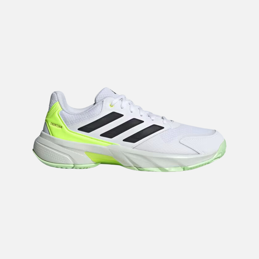 Adidas Courtjam Control 3 Men's Tennis Shoes -Cloud White/Core Black/Lucid Lemon F23