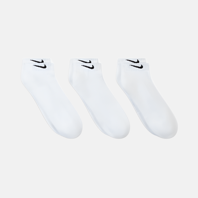 Nike Unisex Low Cut Cotton Socks (Pack Of 3) -White