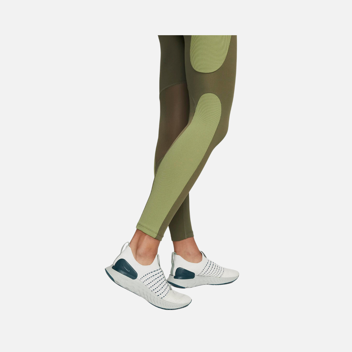 Nike air fast mid-rise 7/8 Women's running leggings with pockets -Medium Olive/Alligator