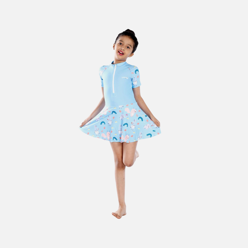 Airavat Ocen Diva Kids Girl Swimming Costume -Light Blue