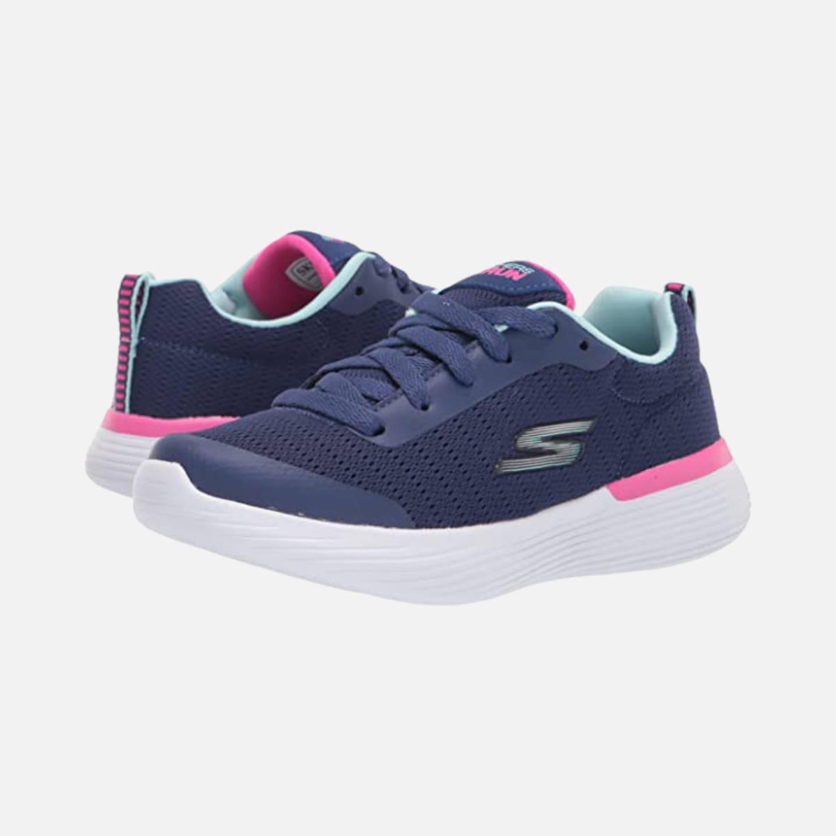Skechers GOrun 400 V2-Basic Edge Kids Shoes (8-12 Year)-Navy/Pink