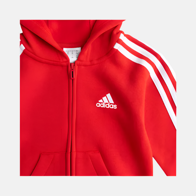 Adidas B 3S FL FZ Kids Girl Hoodie (16 Years)-Better Scarlet