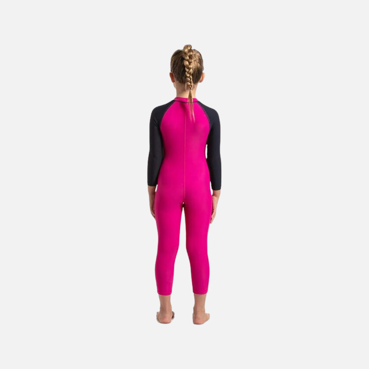 Speedo Color Block All In One Suit For Kids Girl -Electric Pink/True Navy