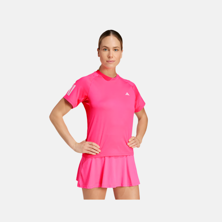 Adidas Club 3-Stripes Climacool Women's Tennis T-shirt -Lucid Pink