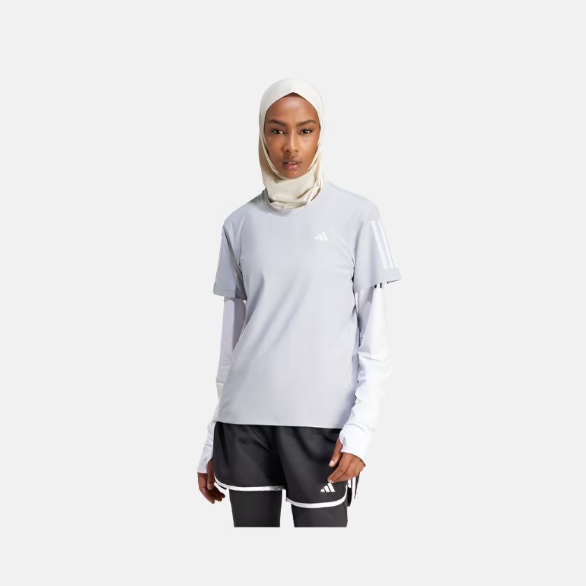 Adidas Own The Run Women's Running T-shirt -Halo Silver