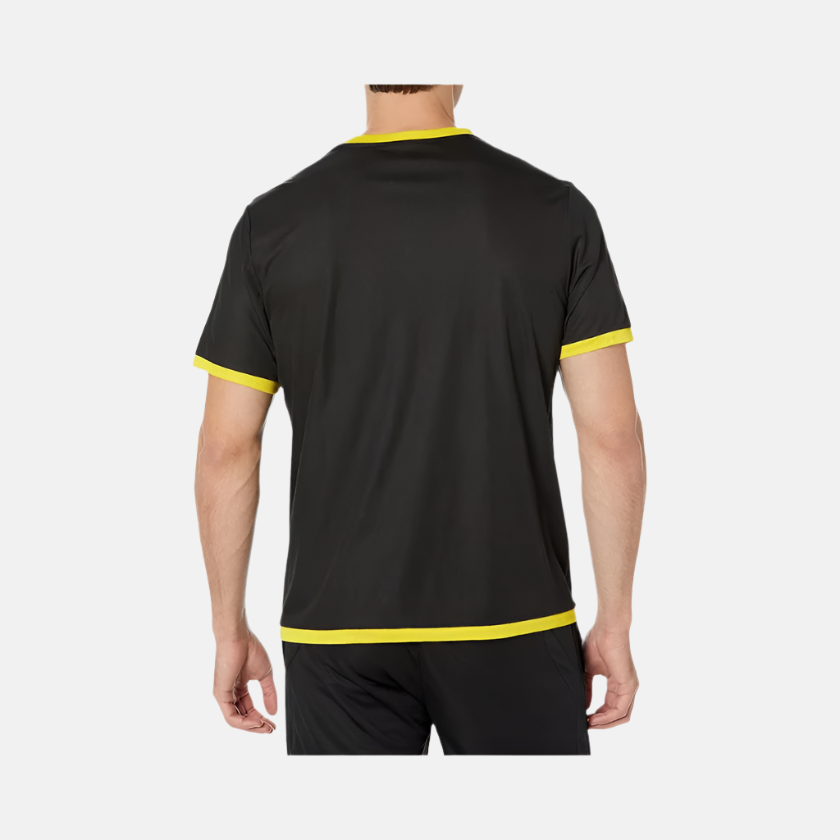 Puma Teamliga Striped Jersey Men's T-Shirt -Black/Cyber Yellow